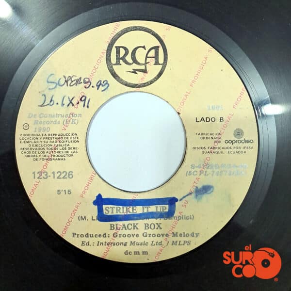 Disco de Vinilo Black Box - Fantasy / Strike It Up (Promocional) Vinyl Record