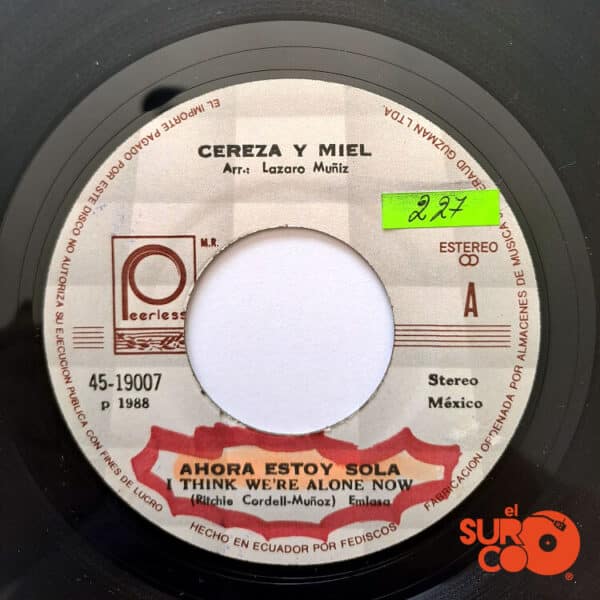 Disco de Vinilo Cereza Y Miel - Ahora Estoy Sola / Te Haces El Loco Vinyl Record
