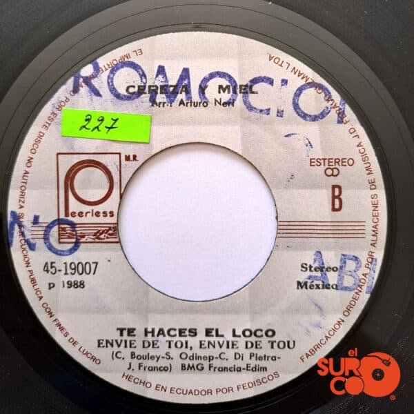 Disco de Vinilo Cereza Y Miel - Ahora Estoy Sola / Te Haces El Loco Vinyl Record