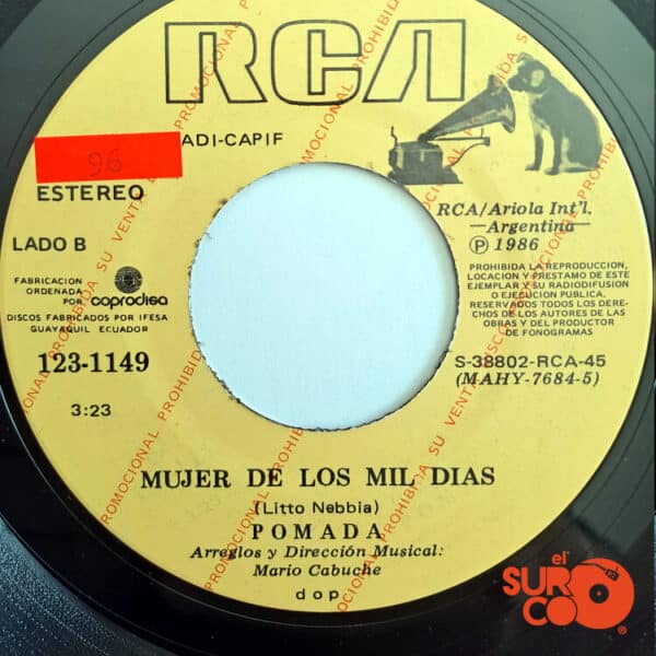 Disco de Vinilo Pomada - Un Disco Cualquiera / Mujer De Los Mil Dias (Promocional) Vinyl Record