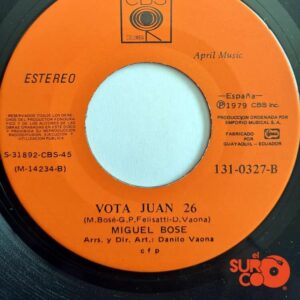Disco de Vinilo Miguel Bosé - Super Superman / Vota Juan 26 Vinyl Record