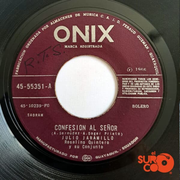 Disco de Vinilo Julio Jaramillo - Confesión Al Señor / Amor Se Escribe Con Llanto Vinyl Record