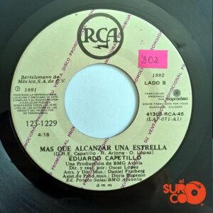 Disco de Vinilo Eduardo Capetillo - Dame Una Noche / Más Que Alcanzar Una Estrella Vinyl Record
