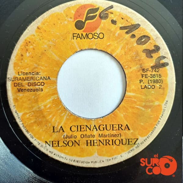 Disco de Vinilo Nelson Henríquez - Suavecito Y Apretaito / La Cenaguera Vinyl Record