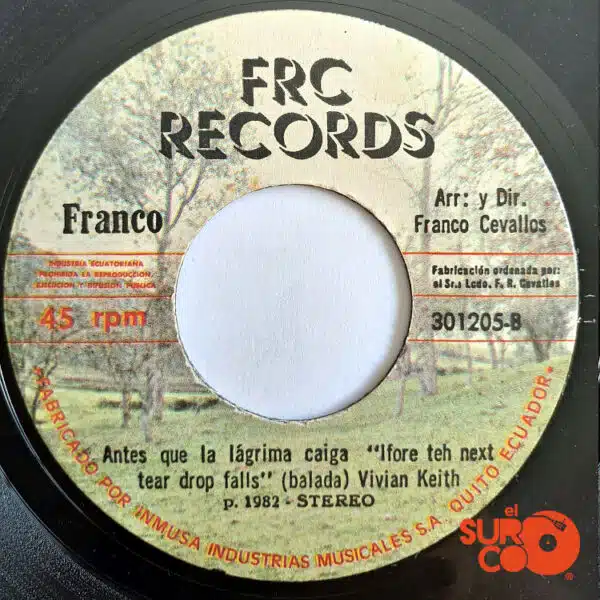 Disco de Vinilo Franco Cevallos - Florecilla Olvidada / Antes Que La Lágrima Caiga Vinyl Record