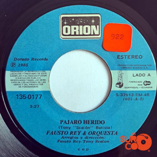 Disco de Vinilo Fausto Rey Y Orquesta - Pájaro Herido / Mi Linda Música Vinyl Record