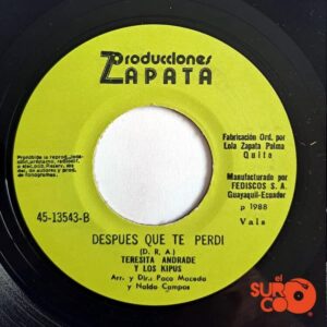 Disco de Vinilo Teresita Andrade - Tristeza / Después Que Te Perdí Vinyl Record