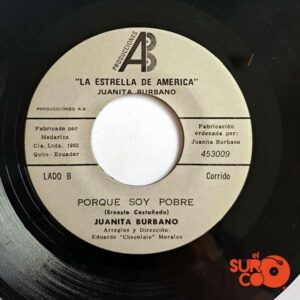 Disco de Vinilo Juanita Burbano - Lejos De Ti Mi Vida / Porque Soy Pobre Vinyl Record