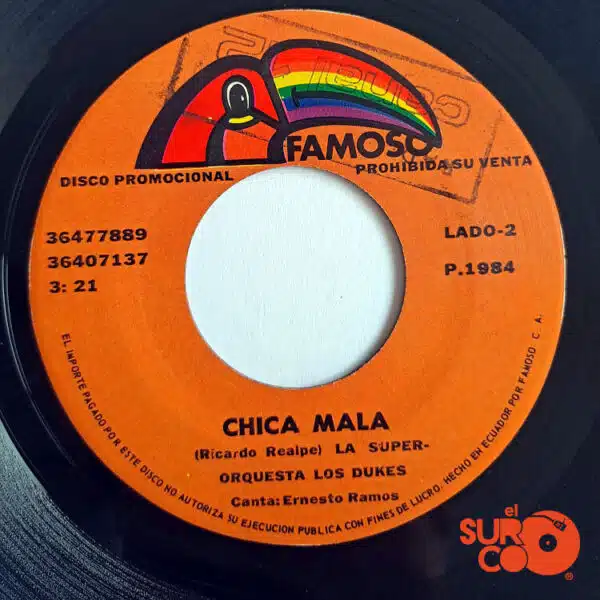 Disco de Vinilo Super Orquesta Los Dukes - La Rica Pobre / Chica Mala Vinyl Record