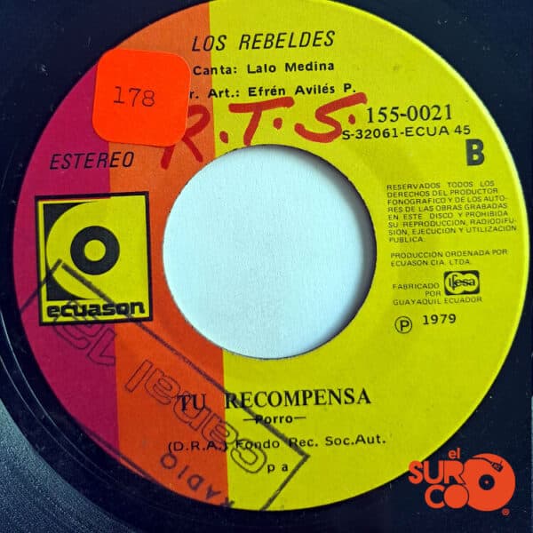 Disco de Vinilo Los Rebeldes - El Polvorete / Tu Recompensa Vinyl Record