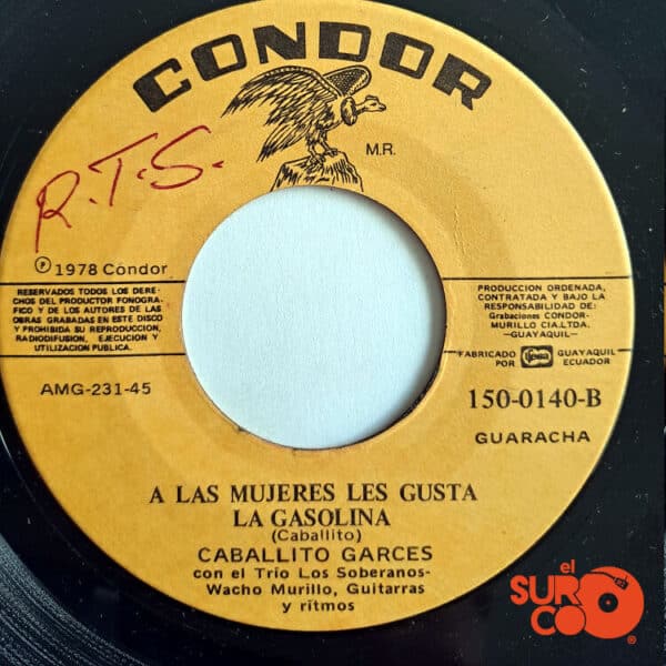 Disco de Vinilo Caballito Garcés - Si Yo Fuera Presidente / A Las Mujeres Les Gusta La Gasolina Vinyl Record