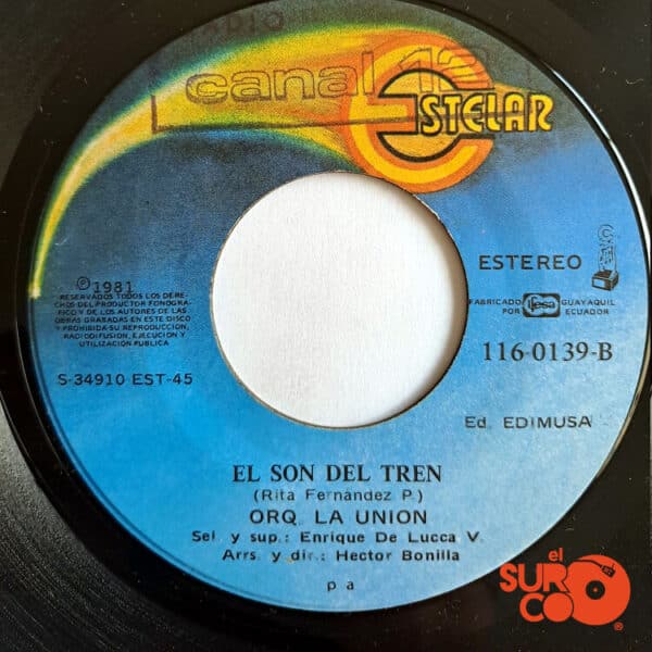 Disco de Vinilo Orquesta La Unión - Mi Lamento / El Son Del Tren Vinyl Record