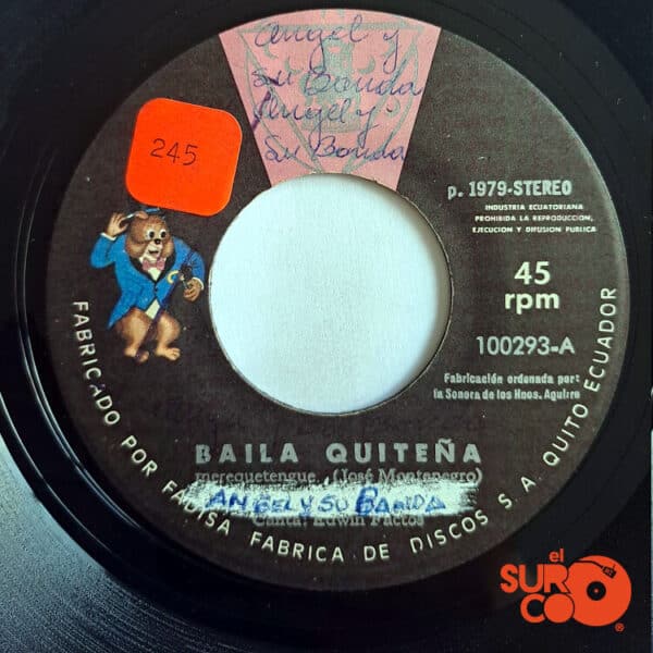 Disco de Vinilo Angel Y Su Banda - Baila Quiteña / Entre Copas Vinyl Record