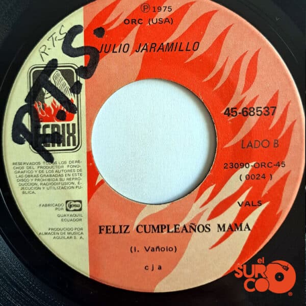 Disco de Vinilo Julio Jaramillo - Adiós A Mi Madre / Feliz Cumpleaños Mamá Vinyl Record