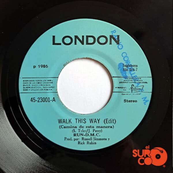 Disco de Vinilo Run DMC - Walk This Way / Walk This Way (Instrumental) Vinyl Record