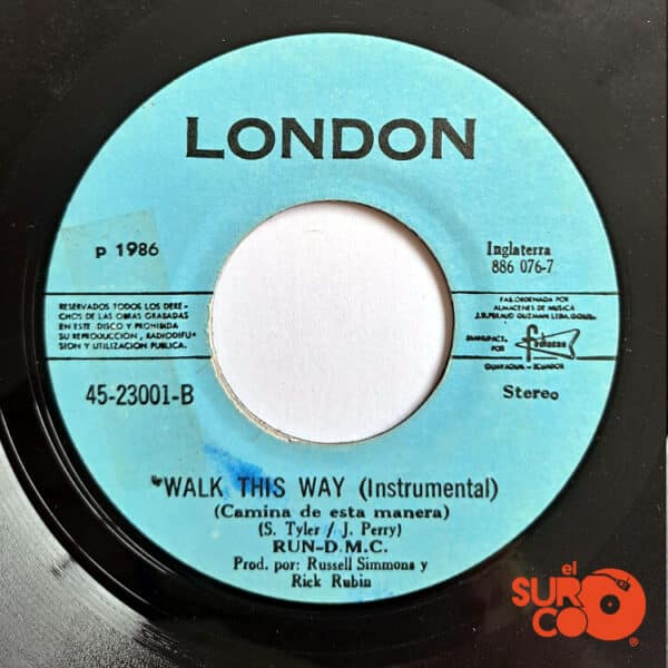 Disco de Vinilo Run DMC - Walk This Way / Walk This Way (Instrumental) Vinyl Record