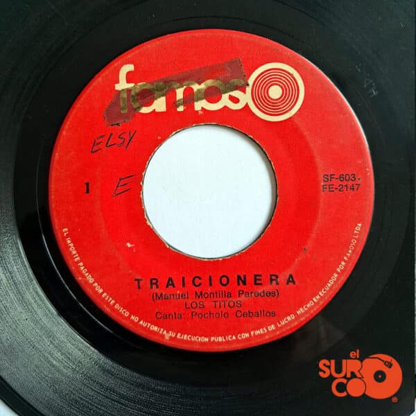 Disco de Vinilo Los Titos - Traicionera / La Pelotica Vinyl Record