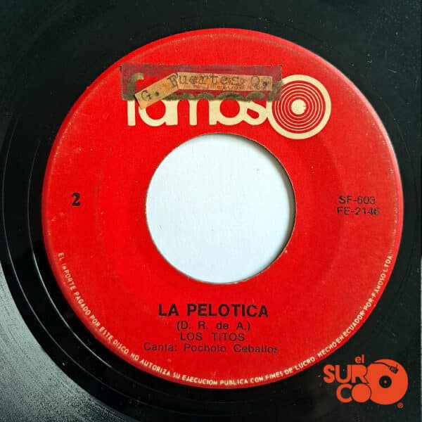 Disco de Vinilo Los Titos - Traicionera / La Pelotica Vinyl Record