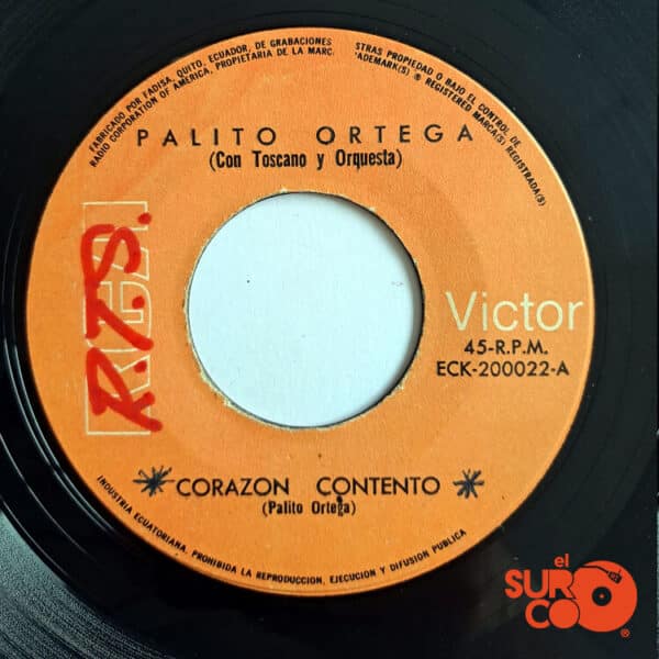 Disco de Vinilo Palito Ortega - Corazón Contento / Hey Muchacha Vinyl Record