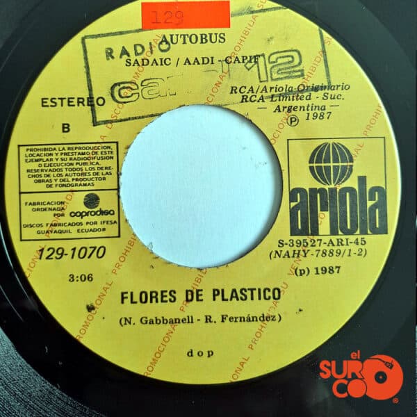 Disco de Vinilo Autobus - El Amor Es Un Sueño Americano / Flores De Plástico (Promocional) Vinyl Record