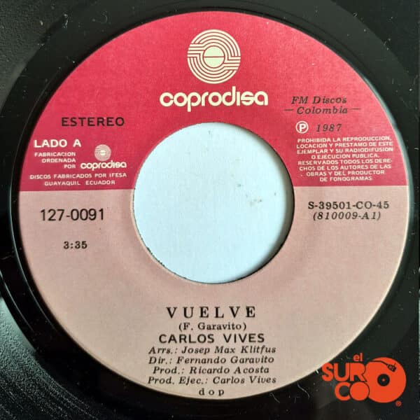 Carlos Vives - Vuelve / Por Fuera Y Por Dentro Vinilo