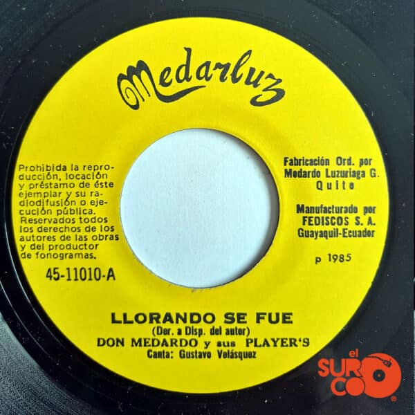 Disco de Vinilo Don Medardo Y Sus Players - Llorando Se Fue / La Bonita Y La Fea Vinyl Record