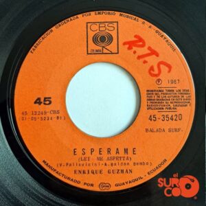 Disco de Vinilo Enrique Guzmán - 3000 Tambores / Espérame Vinyl Record