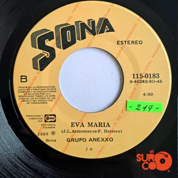 Disco de Vinilo Grupo Anexxo - Tu Eres Para Mi / Eva María (Promocional) Vinyl Record