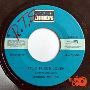Disco de Vinilo Marcos Molina - Un Pobre Aventurero / Ayer Fuiste Joven Vinyl Record