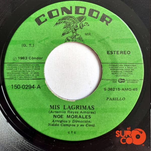 Disco de Vinilo Noé Morales - Mis Lágrimas / No Me Quisiste Vinyl Record