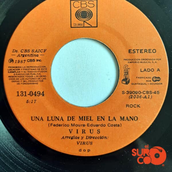 Disco de Vinilo Virus - Una Luna De Miel En La Mano / Sentirse Bien Vinyl Record