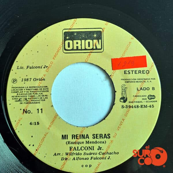 Disco de Vinilo Orquesta Falconí Jr - Cariño Mío / Mi Reina Serás Vinyl Record