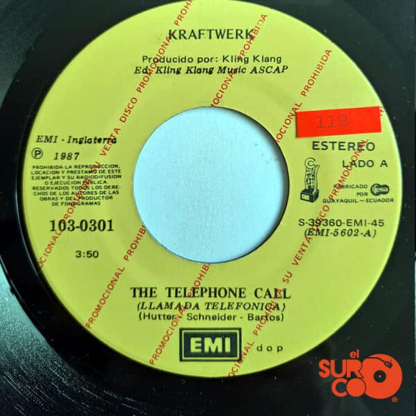 Disco de Vinilo Kraftwerk - The Telephone Call / Der Telefon Anruf (Promocional) Vinyl Record