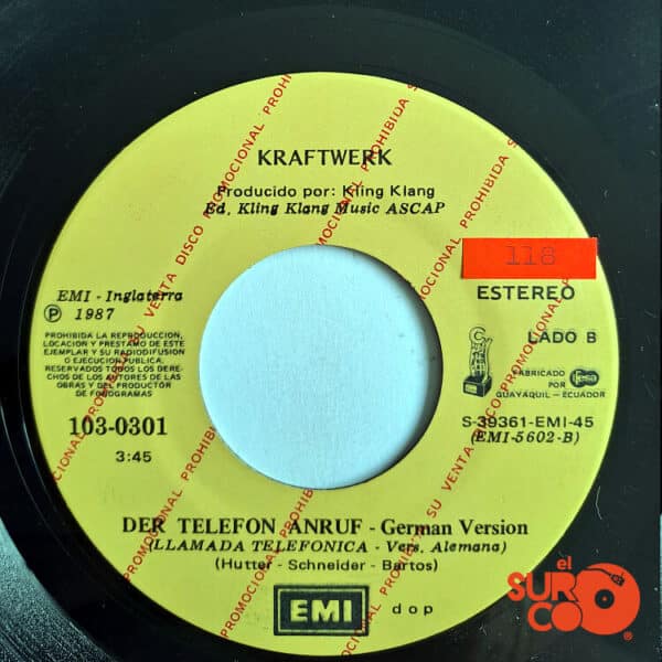 Disco de Vinilo Kraftwerk - The Telephone Call / Der Telefon Anruf (Promocional) Vinyl Record