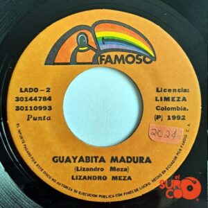 Disco de Vinilo Lizandro Meza - De Terciopelo Negro (Si Tu Me Olvidas) / Guayabita Madura Vinyl Record