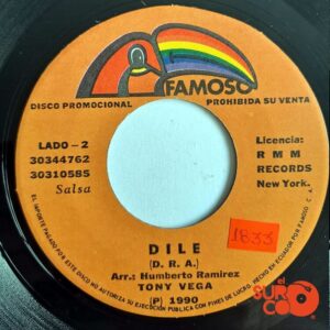 Disco de Vinilo Tony Vega - Lo Mío Es Amor / Dile Vinyl Record
