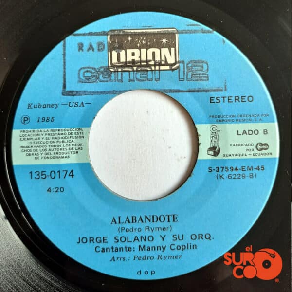 Disco de Vinilo Jorge Solano Y Su Orquesta - Vamos A Cerrar La Calle / Alabándote Vinyl Record