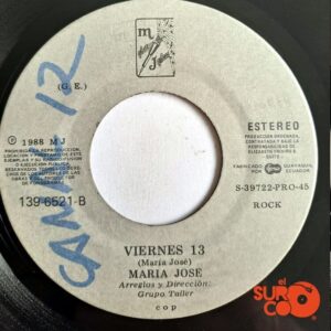 Disco de Vinilo María José - Esta Noche / Viernes 13 Vinyl Record