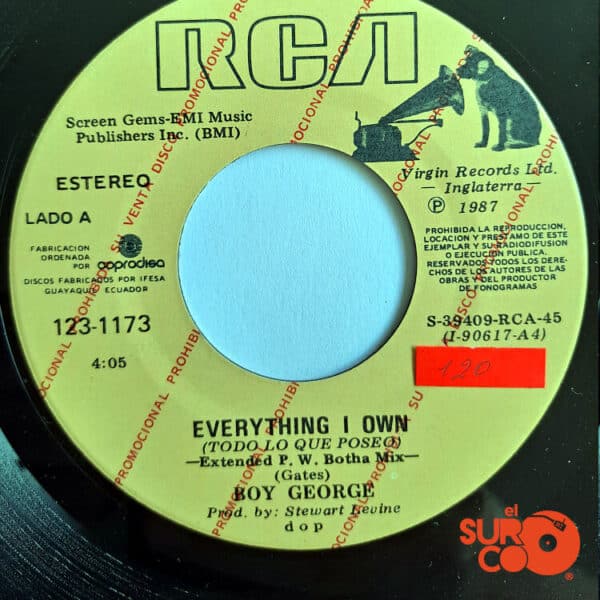 Disco de Vinilo Boy George - Everything I Own / Use Me (Promocional) Vinyl Record