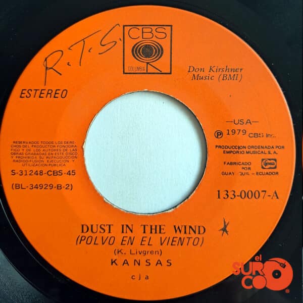 Kansas - Dust In The Wind / Point Of Know Return Vinilo