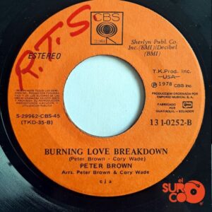 Disco de Vinilo Peter Brown - Do Ya Wanna Get Funky With Me / Burning Love Breakdown Vinyl Record