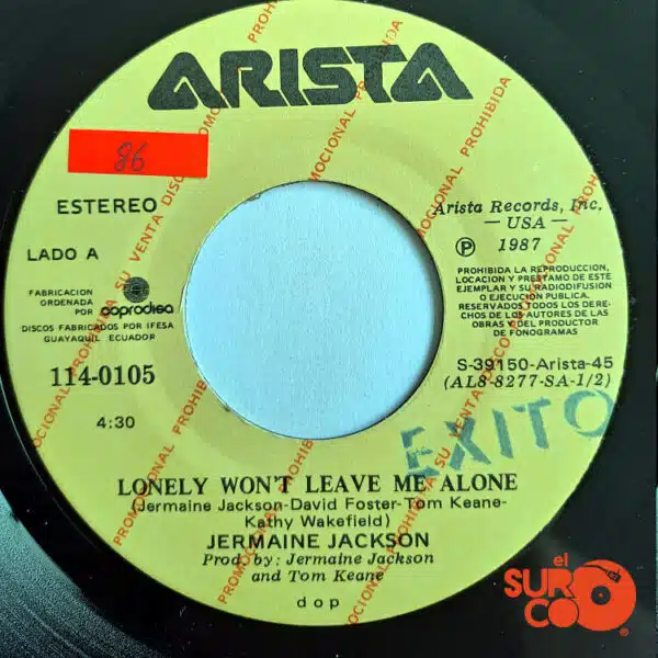 Disco de Vinilo Jermaine Jackson - Lonely Won’t Leave Me Alone / Do You Remember Me? (Promocional) Vinyl Record
