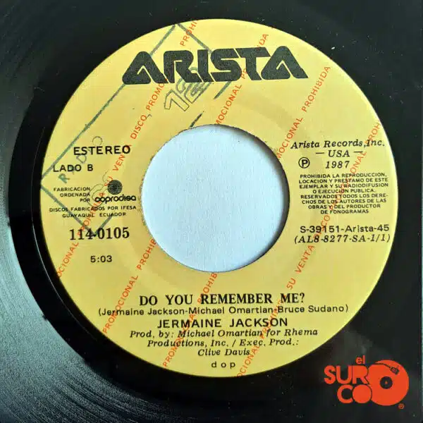 Disco de Vinilo Jermaine Jackson - Lonely Won’t Leave Me Alone / Do You Remember Me? (Promocional) Vinyl Record