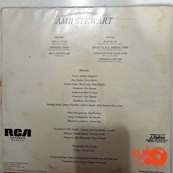 Disco de Vinilo Amii Stewart - Paradise Bird Vinyl Record