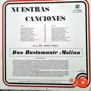 Disco de Vinilo Dúo Bustamante Molina - Nuestras Canciones Vinyl Record