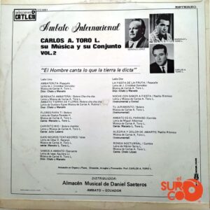 Disco de Vinilo Conjunto De Carlos Toro - Ambato Internacional Vol 2 Vinyl Record