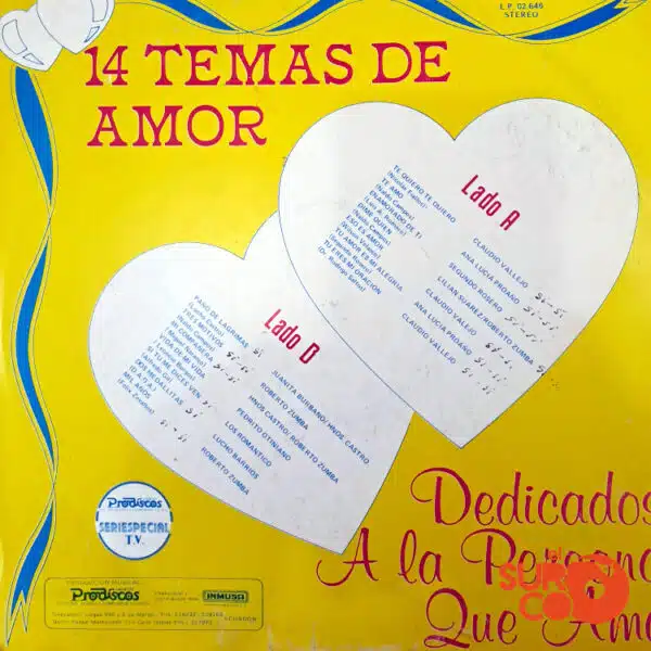 Disco de Vinilo Varios -  14 Temas De Amor Dedicados A La Persona Que Amo Vinyl Record