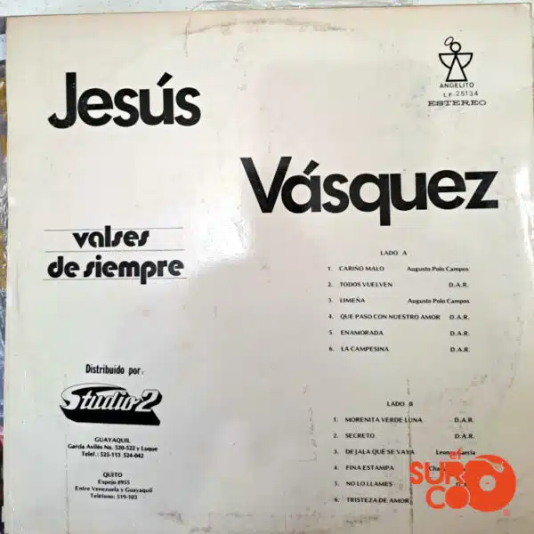 Disco de Vinilo Jesús Vásquez - Valses De Siempre Vinyl Record