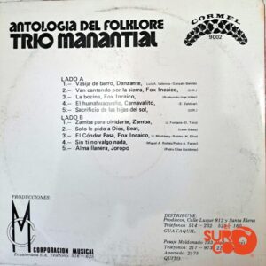 Disco de Vinilo Trío Manantial - Antología Del Folklore Vinyl Record