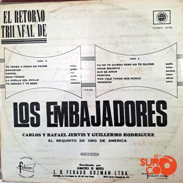 Disco de Vinilo Los Embajadores - El Retorno Triunfal De Los Embajadores Vinyl Record